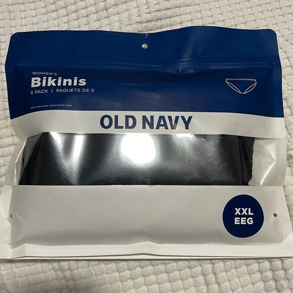 NIP- Old Navy-XXL & 2X.  5 pack Black Bikini Panties - Picture 1 of 7